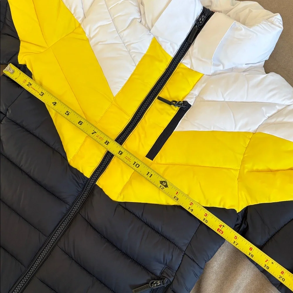 Superdry Colour-Block Fuji Puffer Jacket Size 6 Navy, Yellow, White NWT - Picture 9 of 10